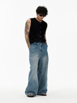 Unisex Vintage Wide Leg Jeans