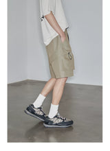Magnetic Belted Elastic Multi-pocket Shorts