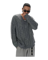 Men's V-neck Twist Wool Blend Sweater