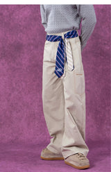 Black Sand Loose Multi-pocket Cargo Pants