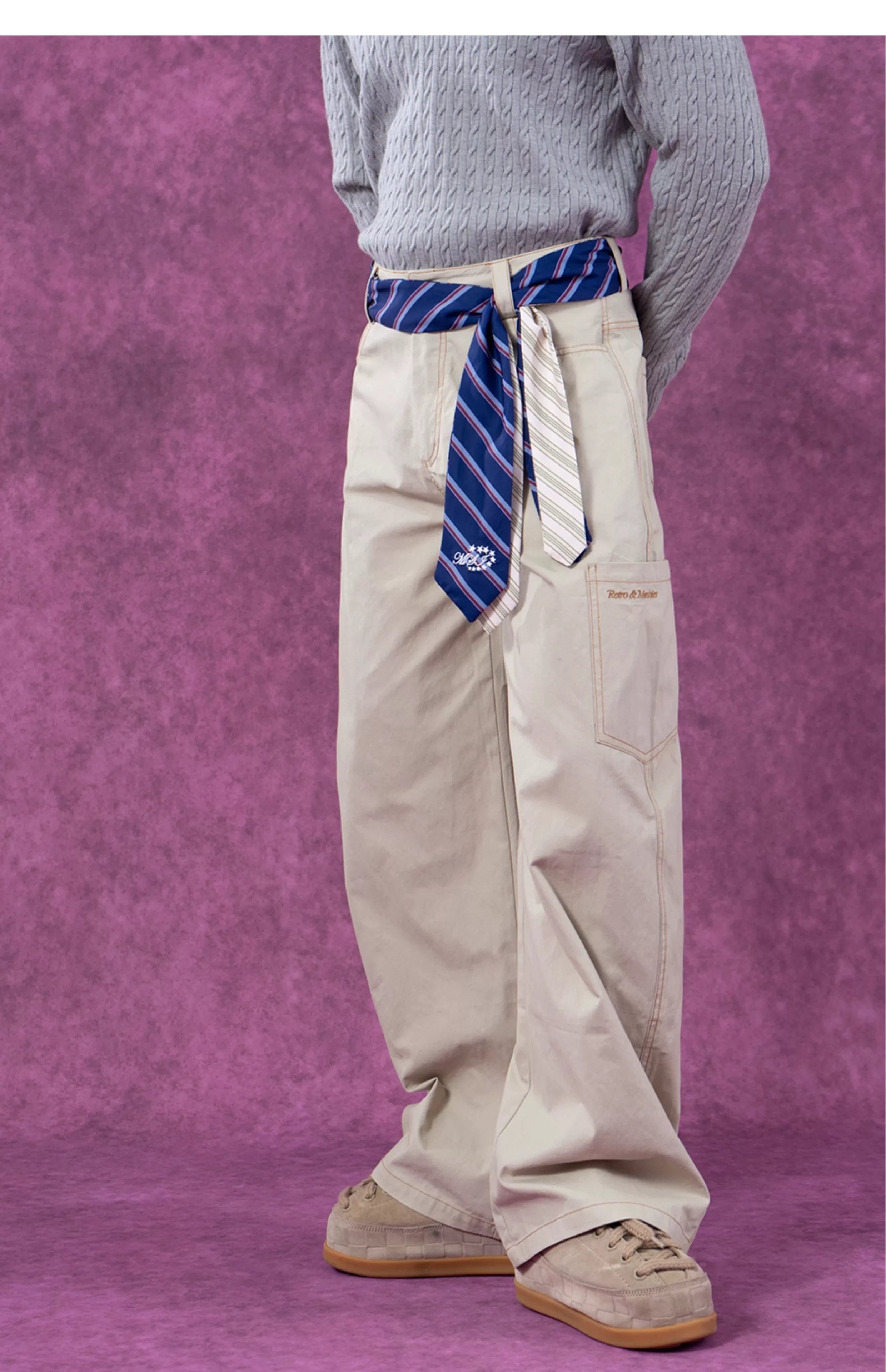Black Sand Loose Multi-pocket Cargo Pants