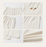 Straight Leg Drawstring Linen Tencel Pants