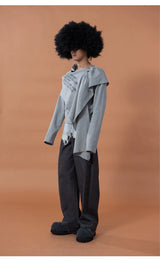 Men's Gray Colorblock Striped Printed Jeans