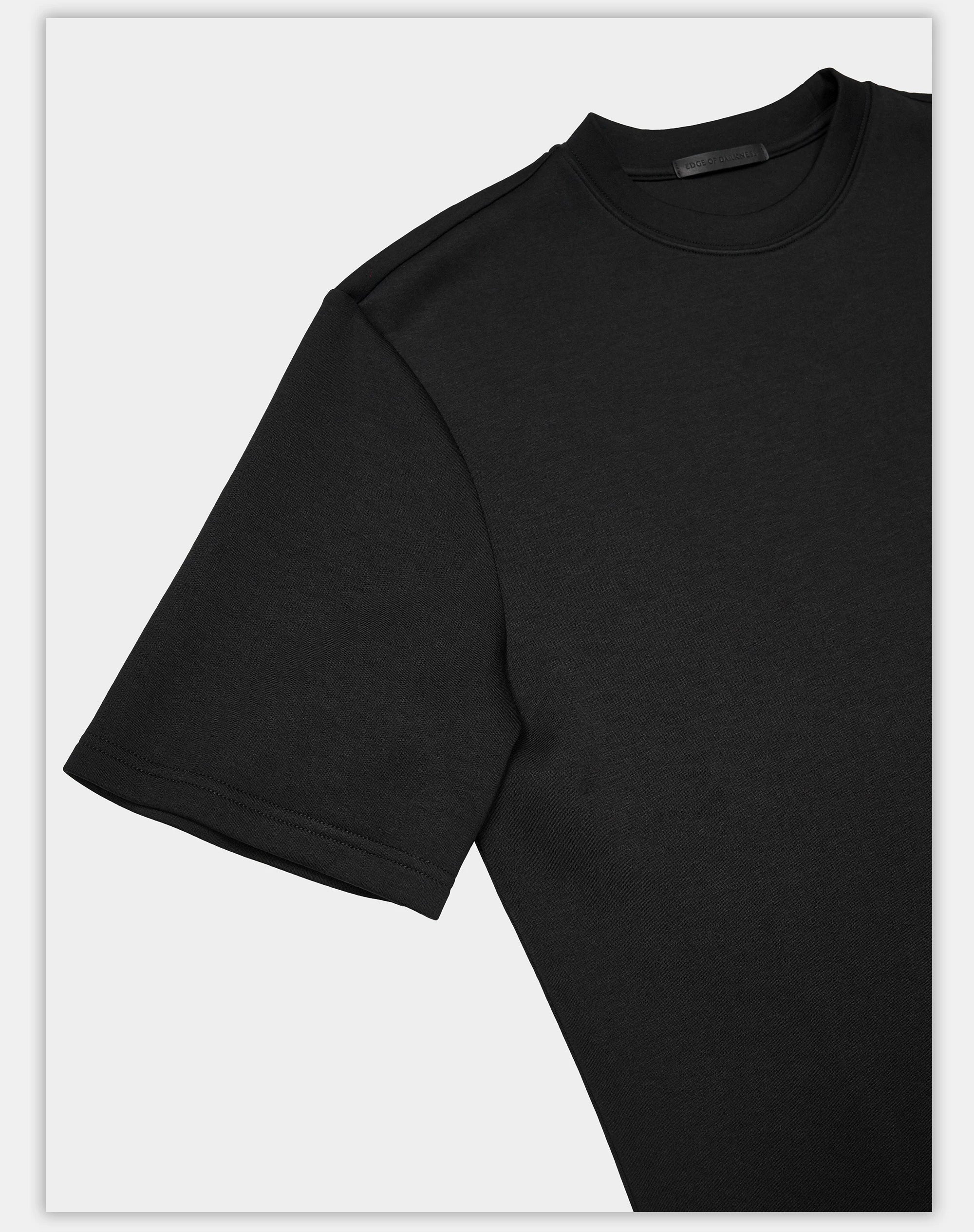 Black Boxy Short Sleeve Modal Tee