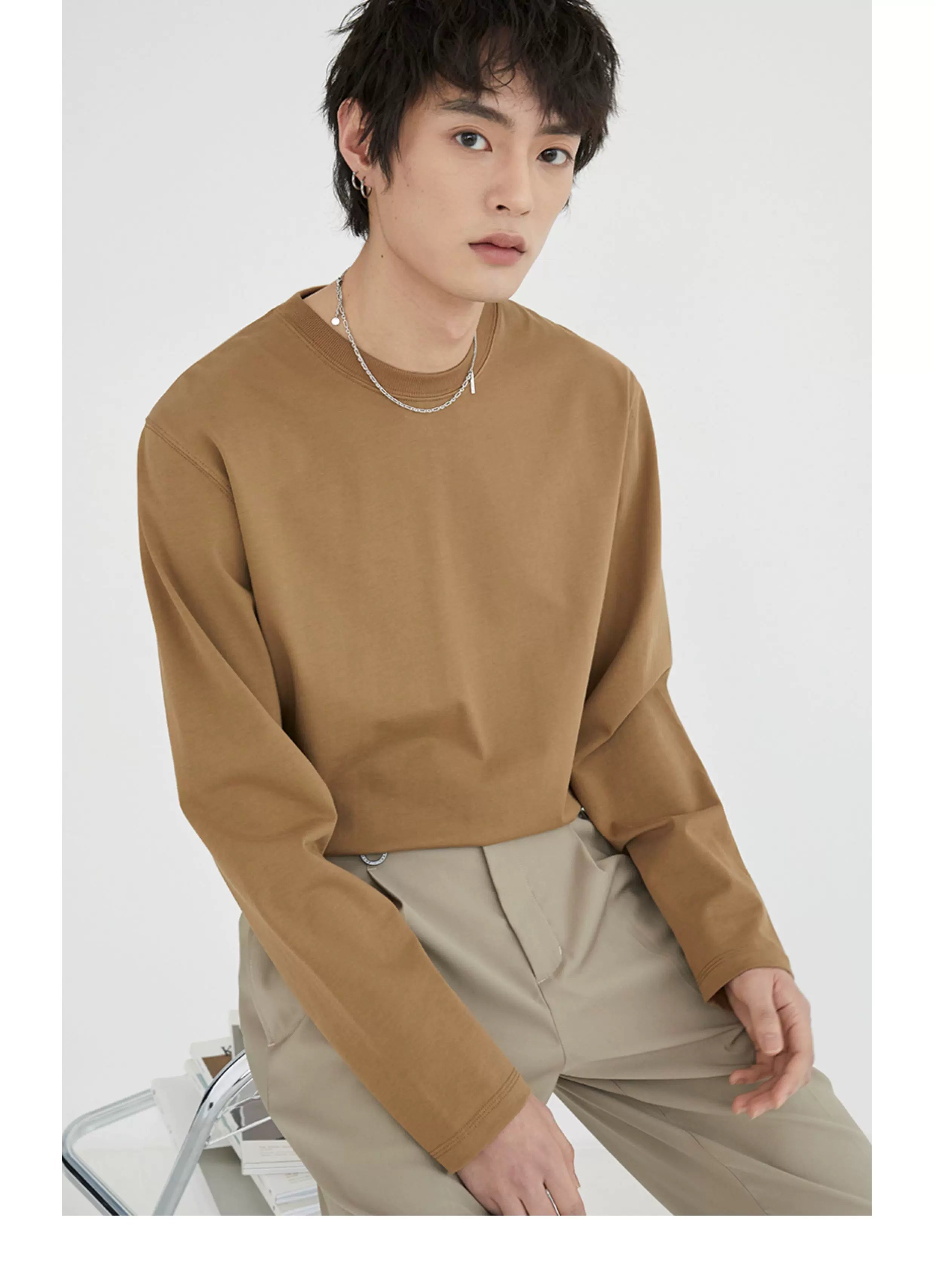 Long-Sleeved Mercerized Combed Tee