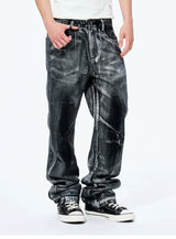 Men's Heavy Silver Straight Leg Jeans