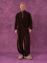 Men's Zip Stand Collar Corduroy Sweatshirt