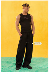 Unisex Bicolor Backless Sequin Tank Tops