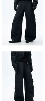 Men's Black Loose Wide Leg Pants