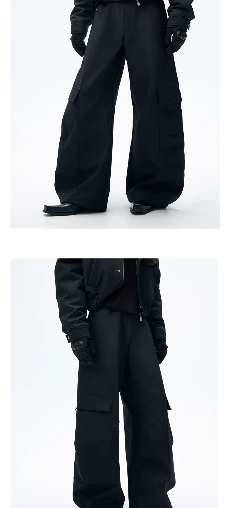Men's Black Loose Wide Leg Pants