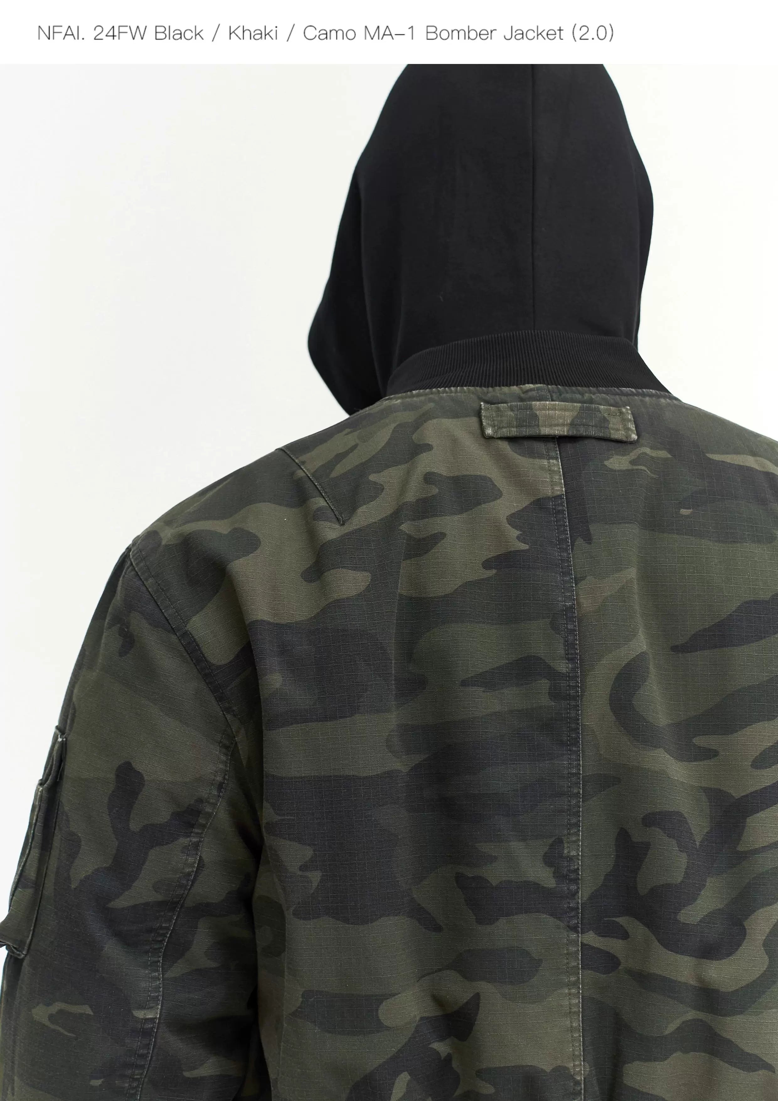 Black Khaki Camo MA1 Bomber Jacket