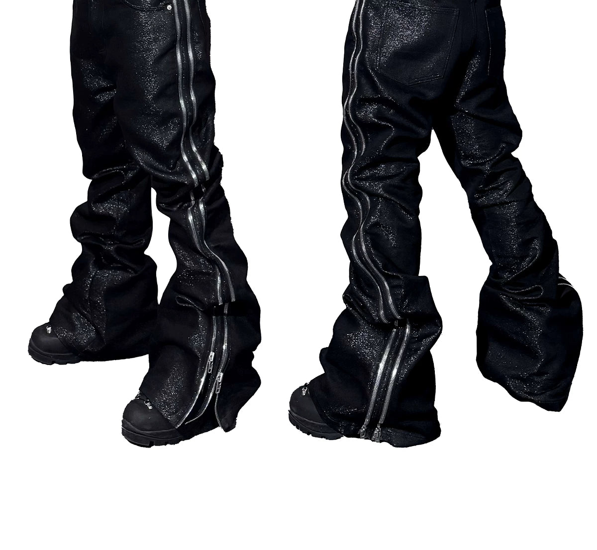 Raw Silver Double Zip Bootcut Jeans