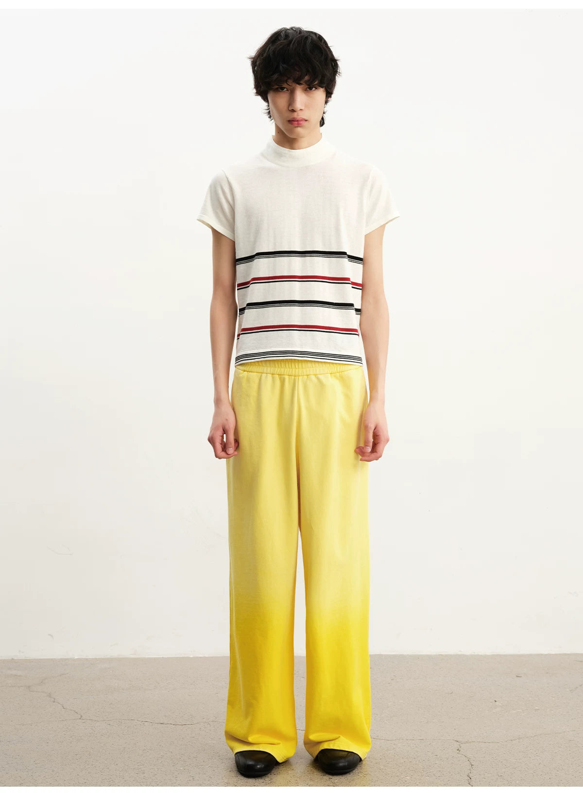 Faded Cotton Straight Loose Pants