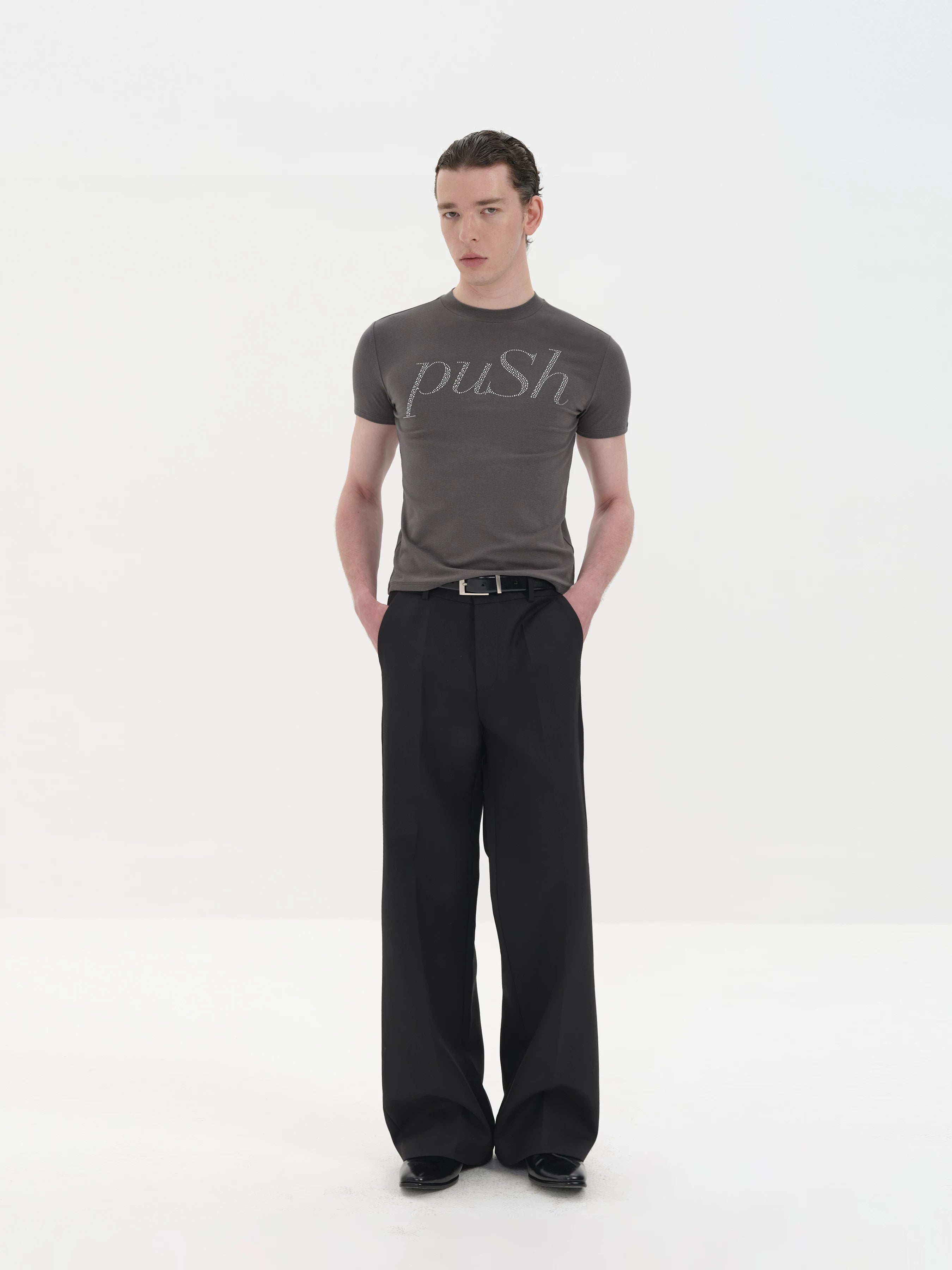Slim Fit Rhinestone Short Sleeve Tee