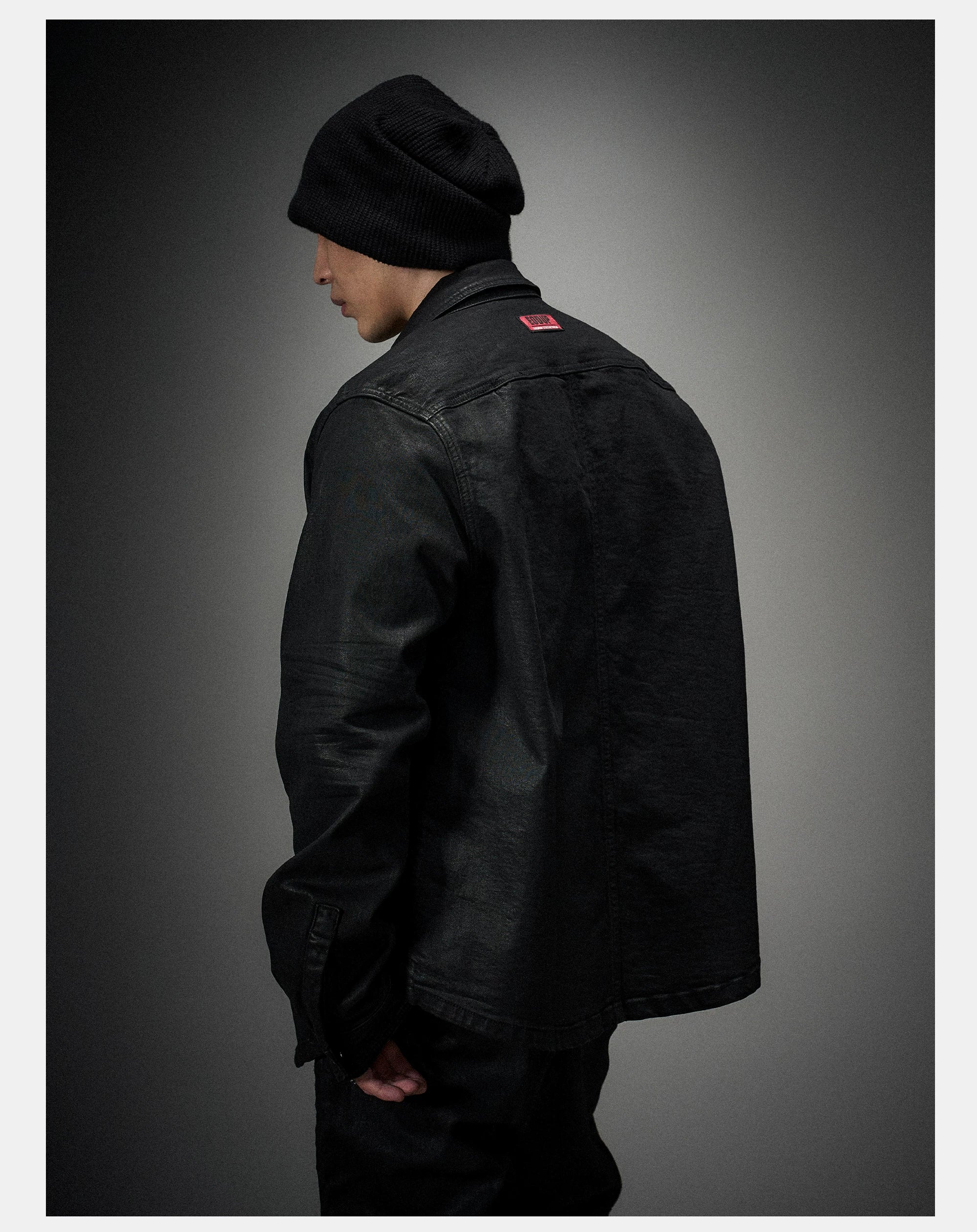 Dark Waxed Oversized Denim Shirt Jacket