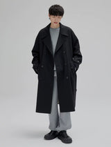 Double Breasted Long Trench Coat