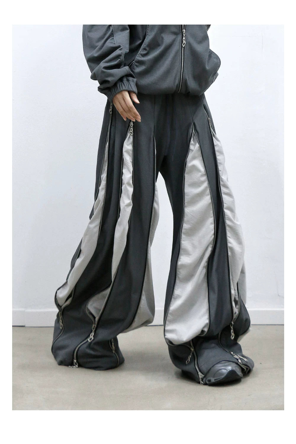 6-Zip Deconstructed Reversible Relaxed Sweatpants
