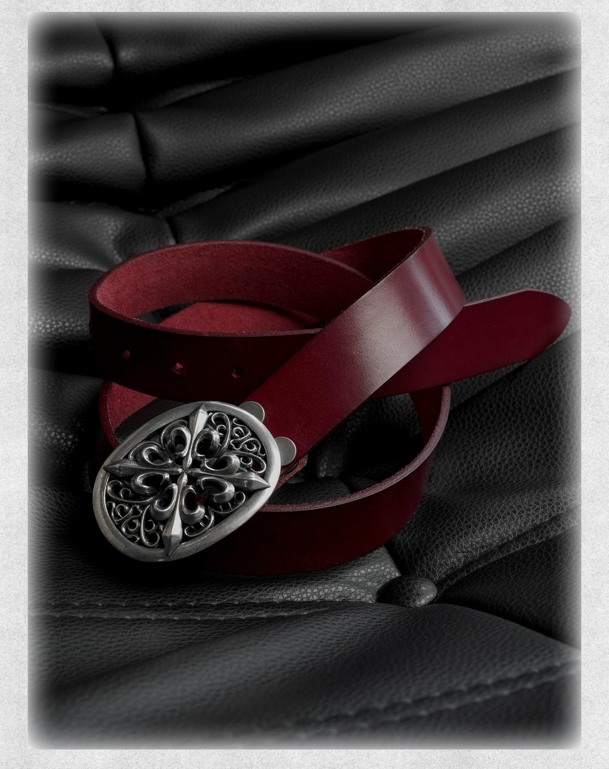 Dark Iris Silver Vintage Cowhide Belt