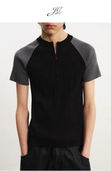 Half-zip Raglan Sports Breathable Tee