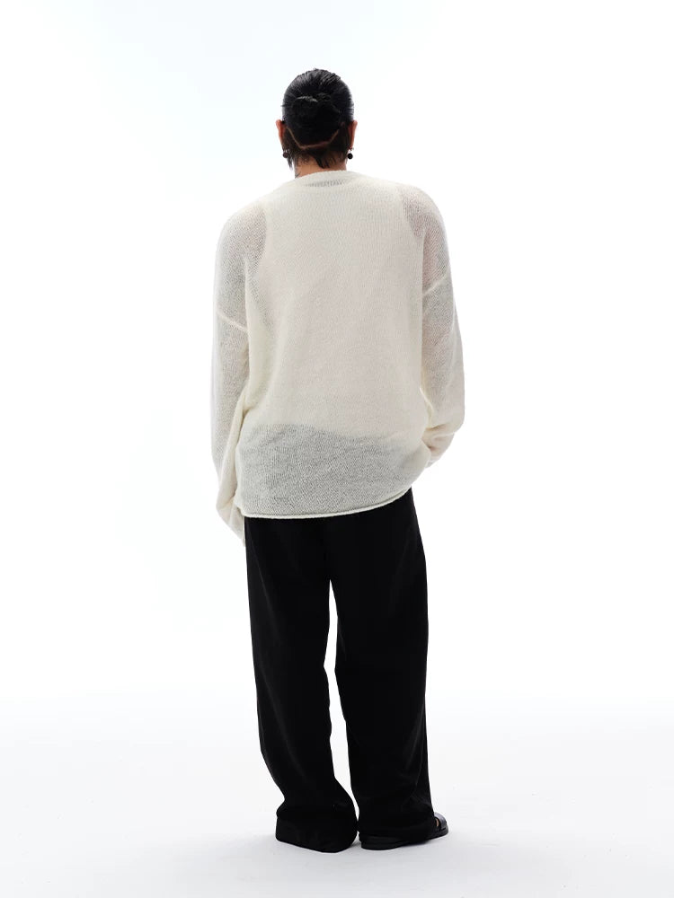 Men's Mohair Henley Sweater
