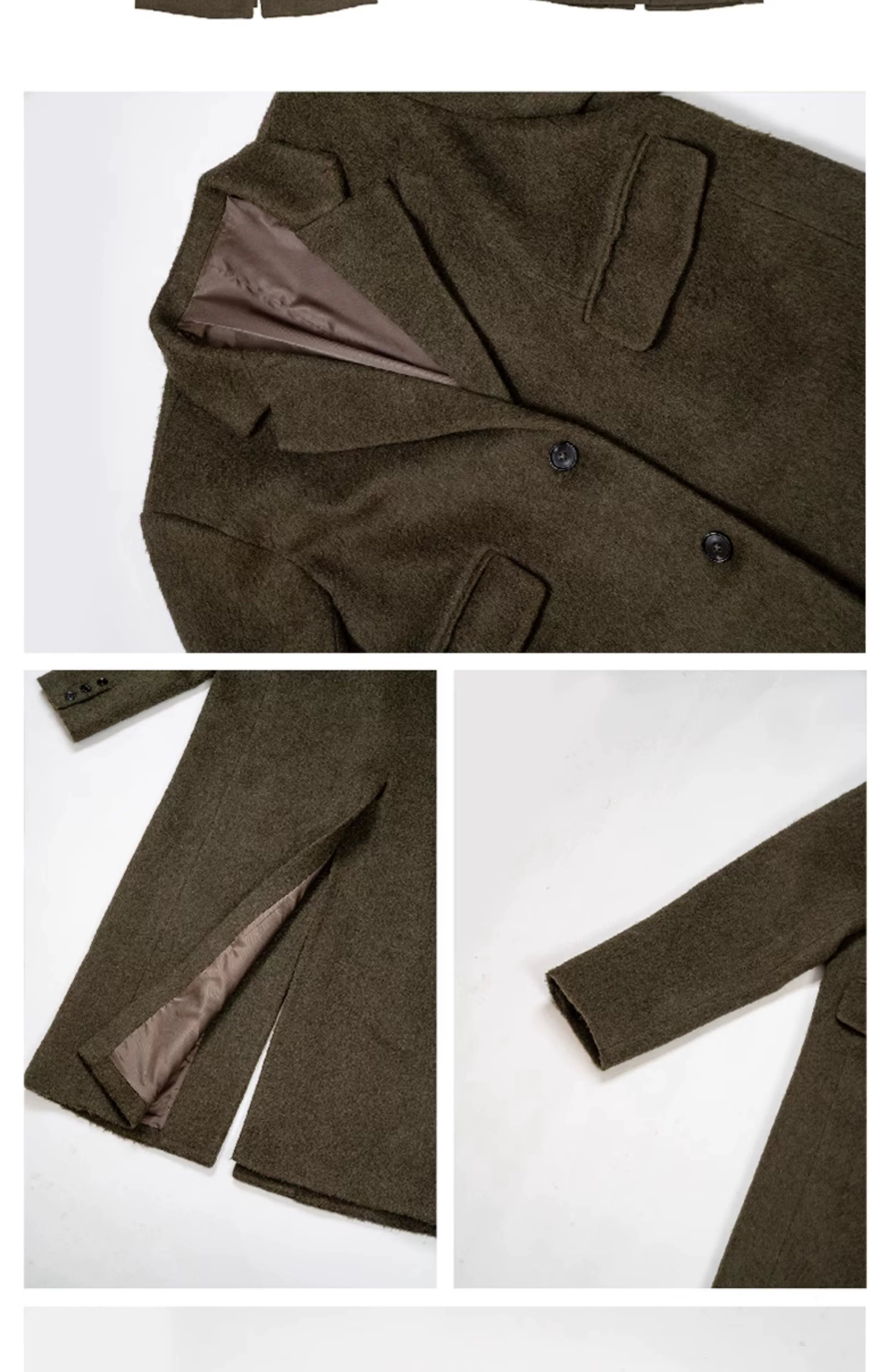 British Style Loose Long Wool Coat
