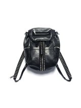 Riveted Adjustable Two-tone Leather Bucket Backpack