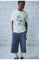Washed Indigo Cargo Cropped Pants