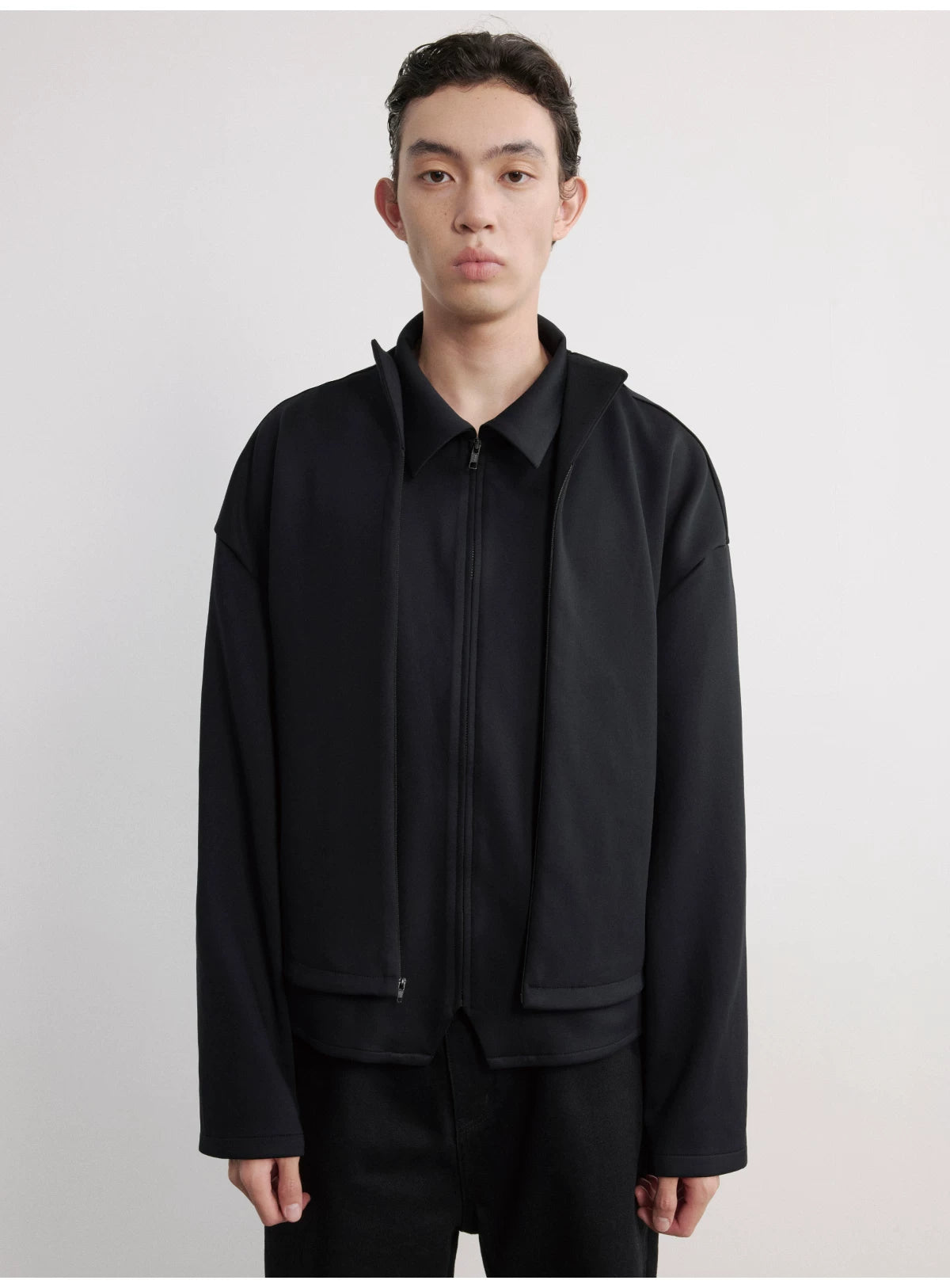 Double Layer Tencel Zipper Shirt