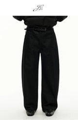 Distressed Fleece Lined Banana Jeans