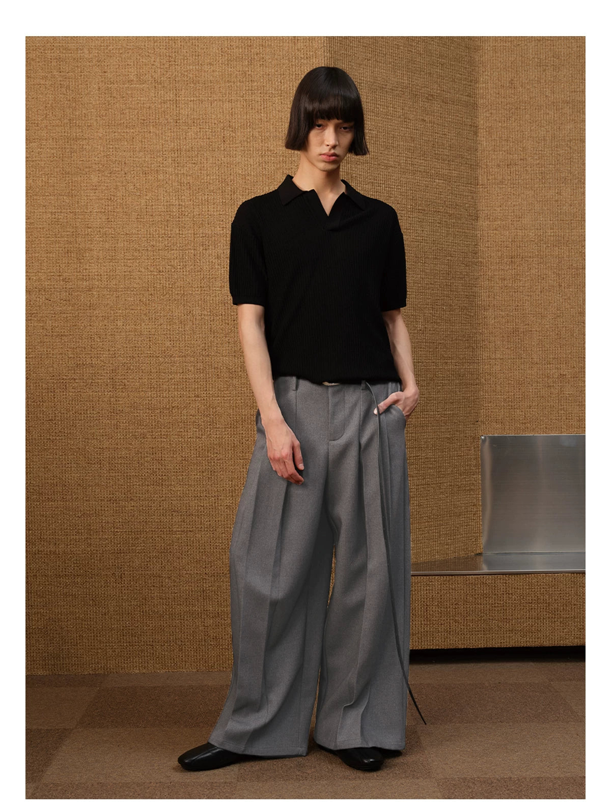 No Waistband Wide Leg TR Trousers