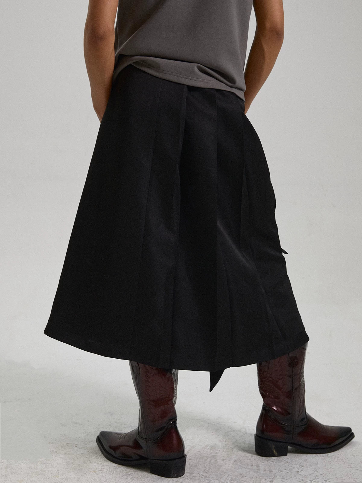 Unisex Long Asymmetrical Pleated Acetate Dress
