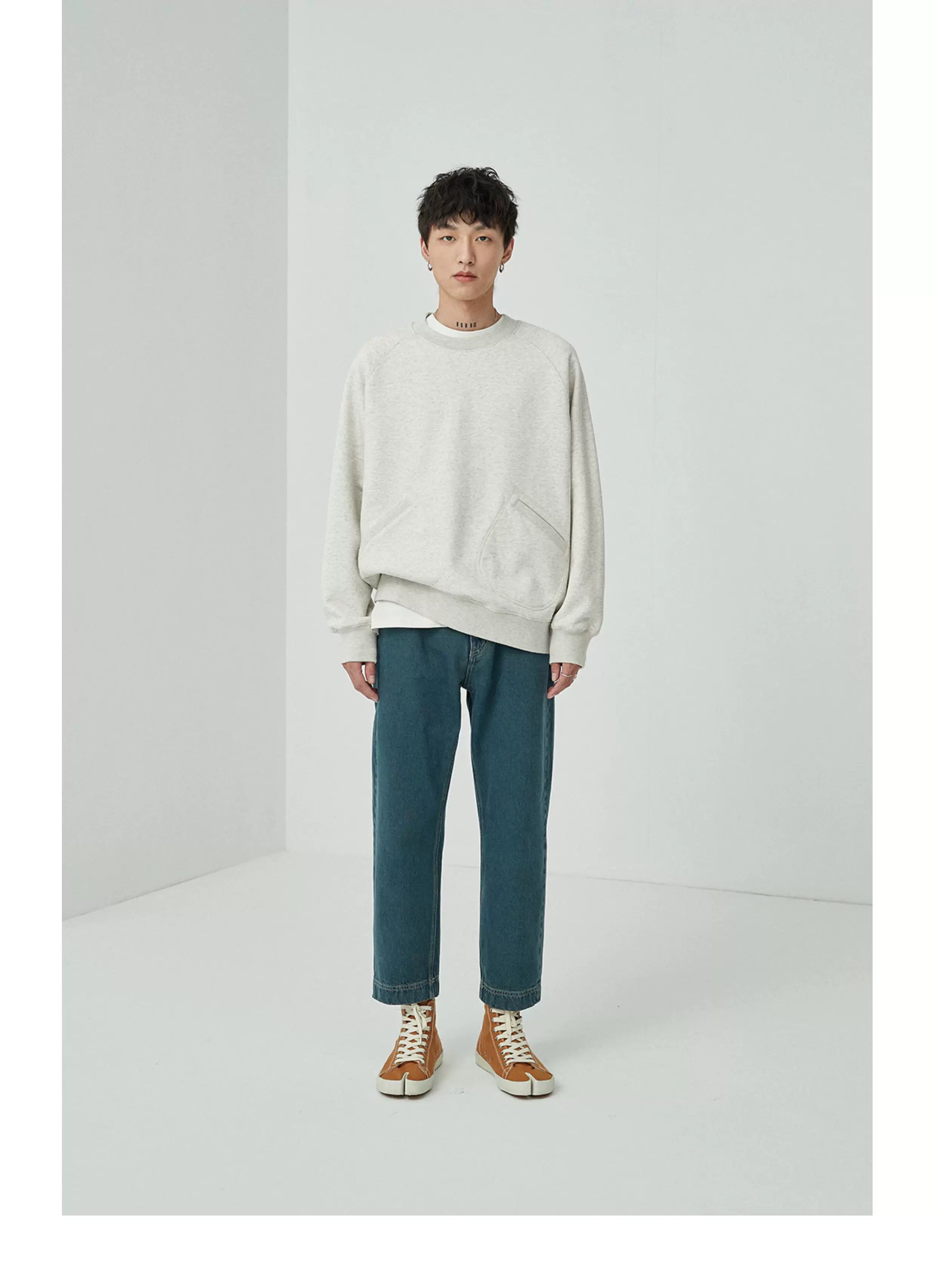 Vintage Washed Straight Ankle Jeans