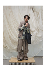 Loose Draped Pleated Curved Trousers