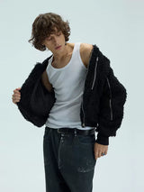 Warm Heavy Fur Bomber Puffer Coat