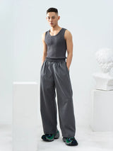 Men's Slim Striped Ribbed Knit Vest