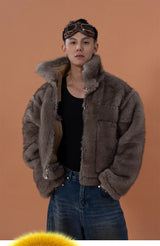 Faux Fur Reversible Men's Bomber Jacket