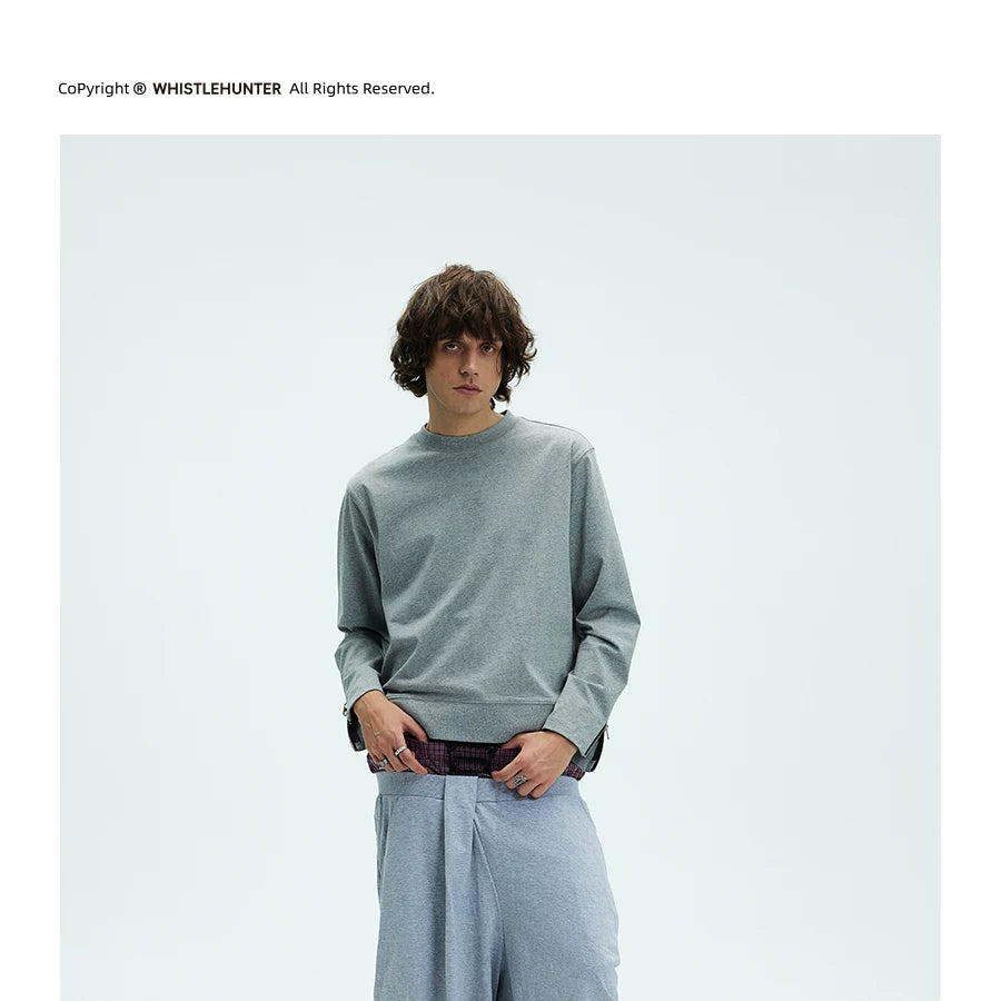 Two-tone Asymmetrical Pleated Baggy Sweatpants