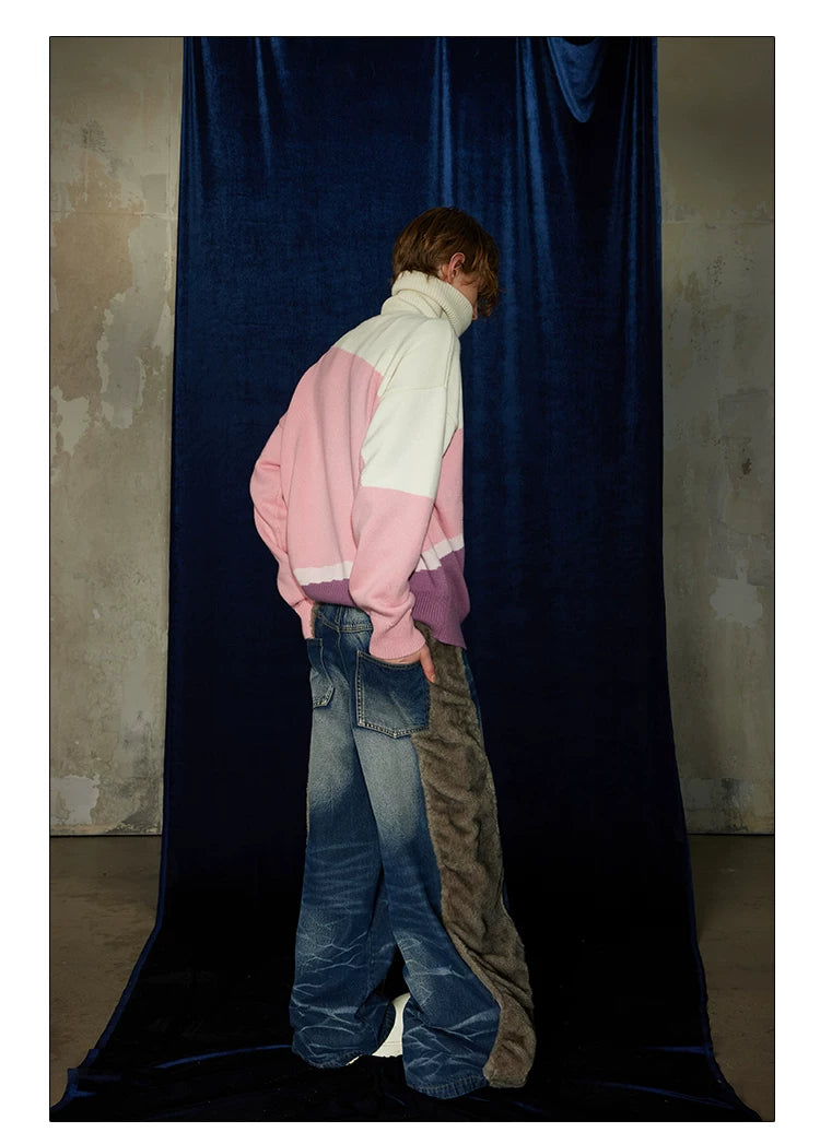 Mid-length Thick Wool Blend Turtleneck Sweater