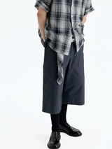 Loose Plaid Cotton Short Sleeve Shirt