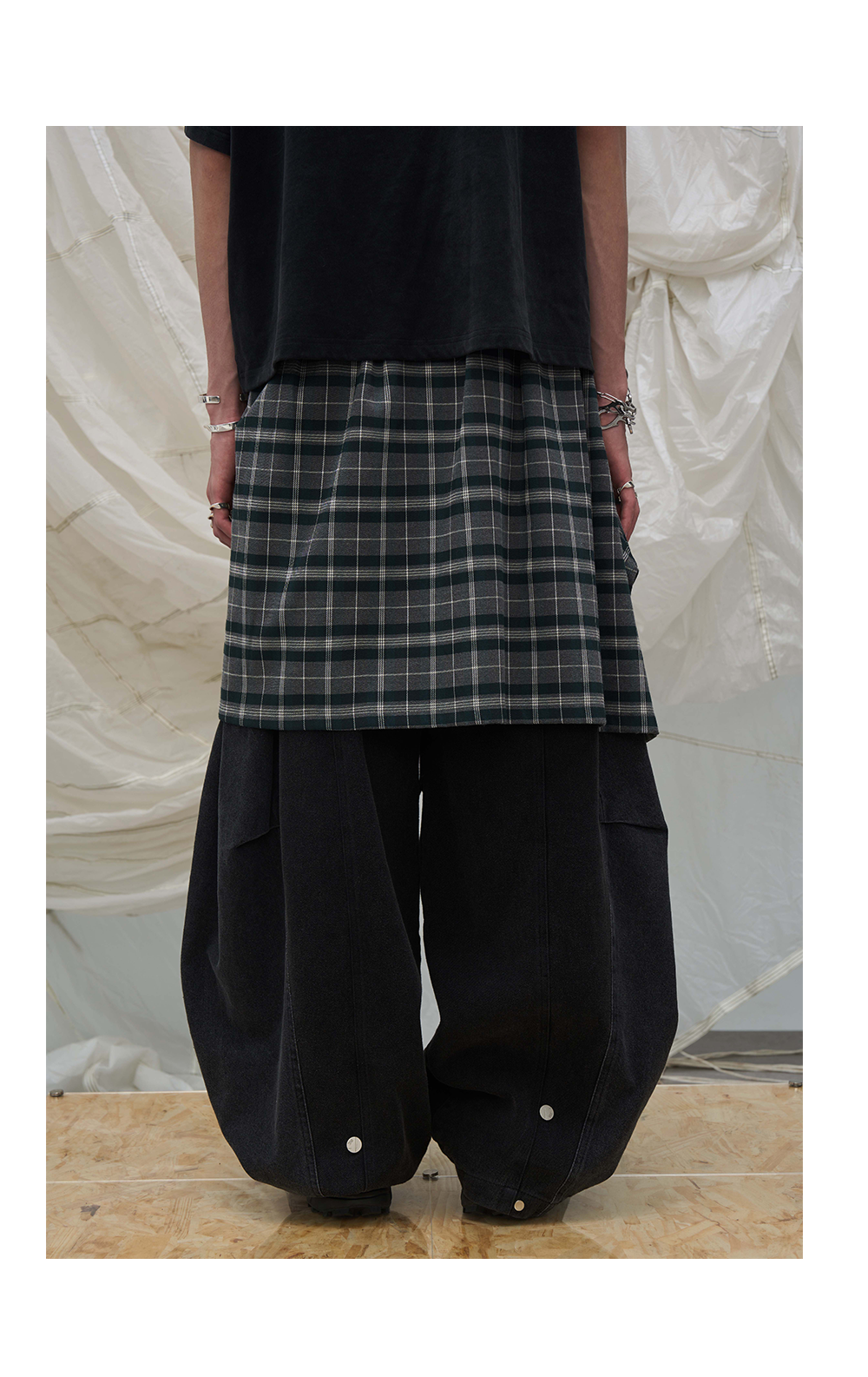 Detachable Colorful Plaid Zip Shirt Extender