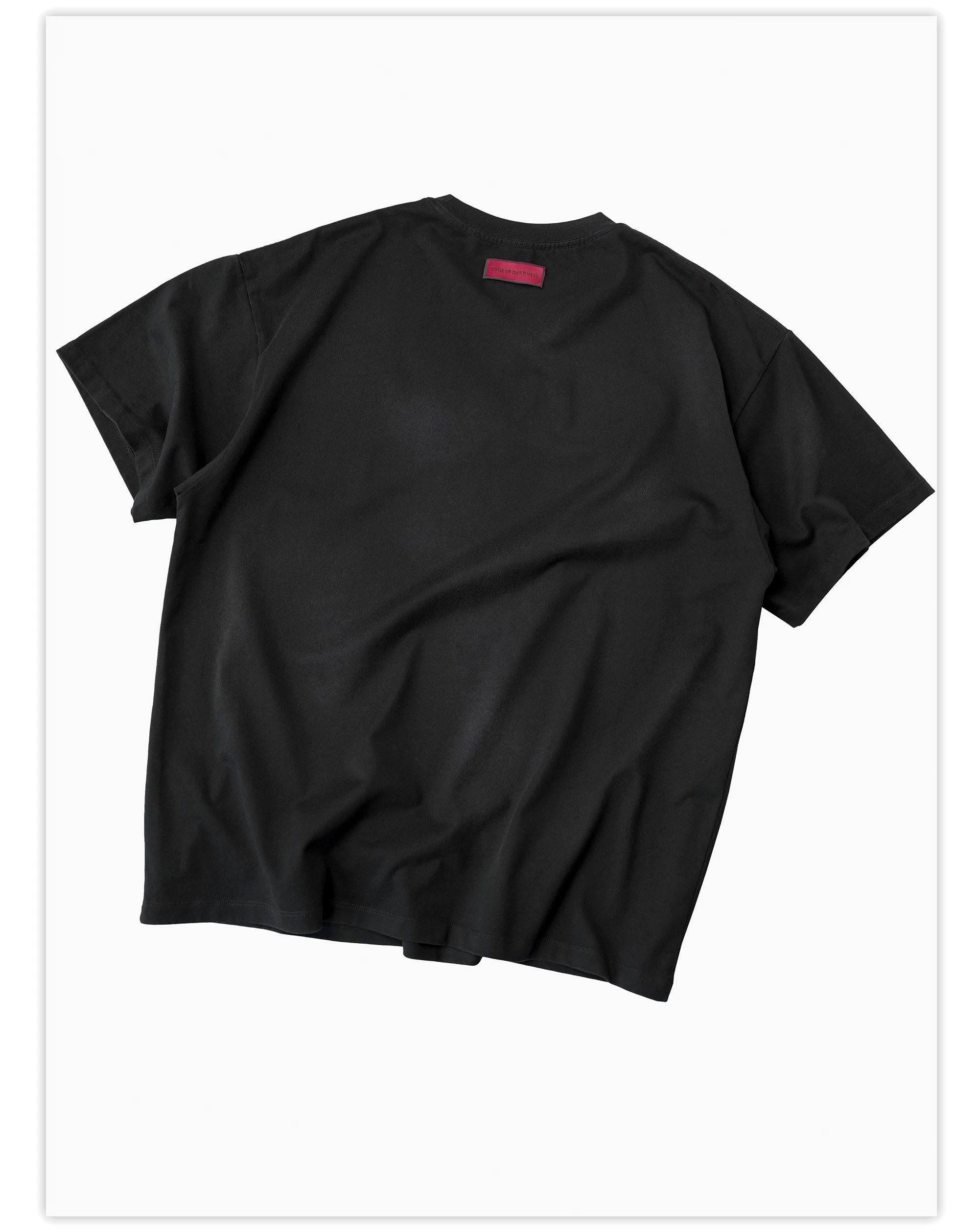 Loose Washed Black Printed Cotton Tee
