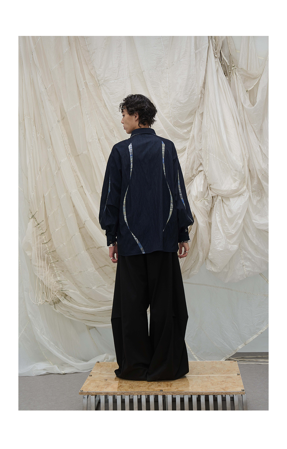 Washed Denim Split Shirt