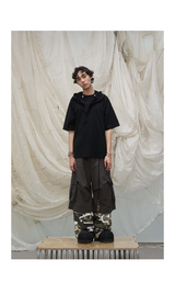 Skin-Friendly Short-Sleeve Detachable Small Hooded Tee