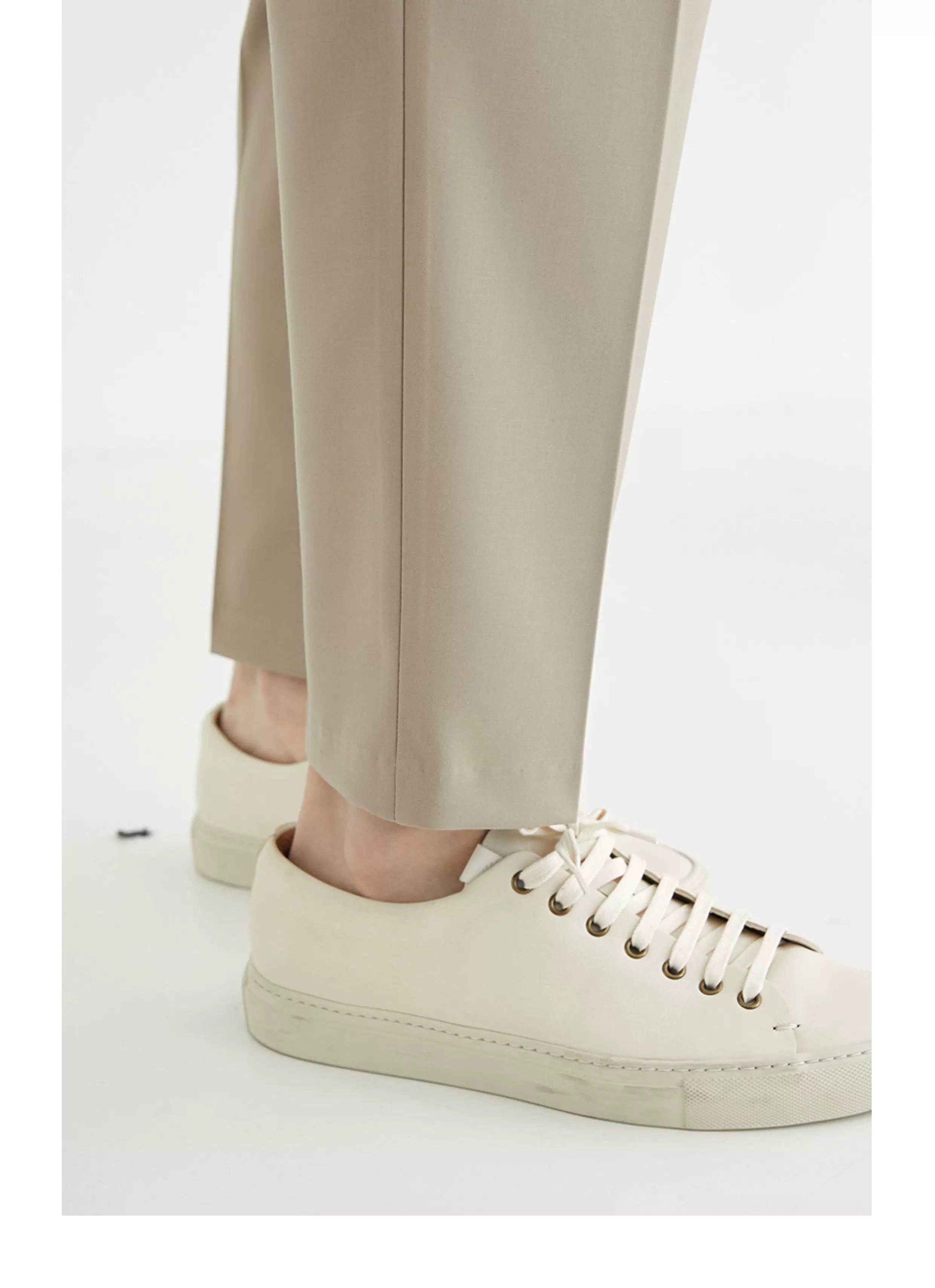 Double Pleated Wide Cropped Suit Pants