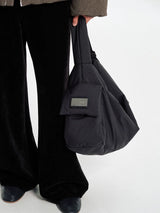 Adjustable Multi-Pocket Quilted Nylon Crossbody Bag