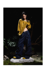 Washed Bamboo Pleated Sash Jeans