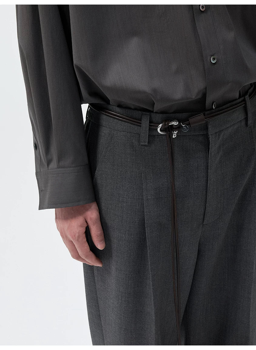 Merino Wool Pleated Elastic Waist Pants