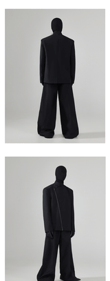 Black Loose Men's Suit Coat