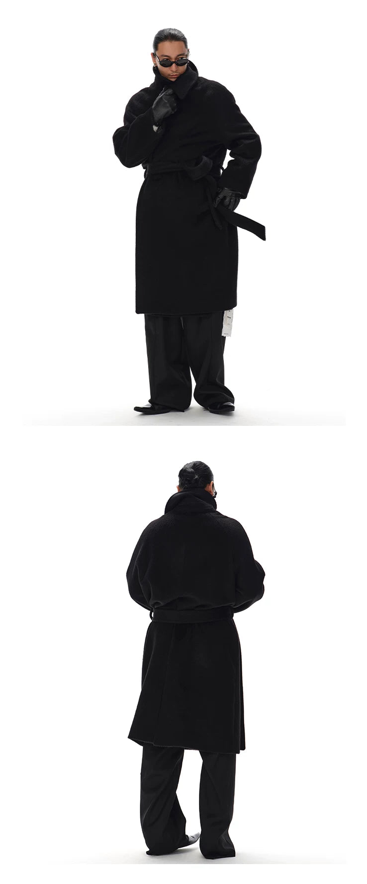 Men's Knee-length Suri Wool Overcoat