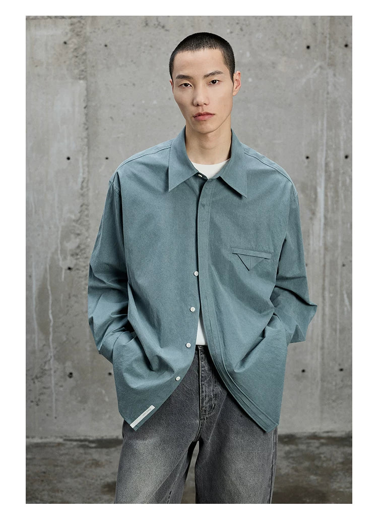 Triangle Pocket Shirt with Hidden Placket